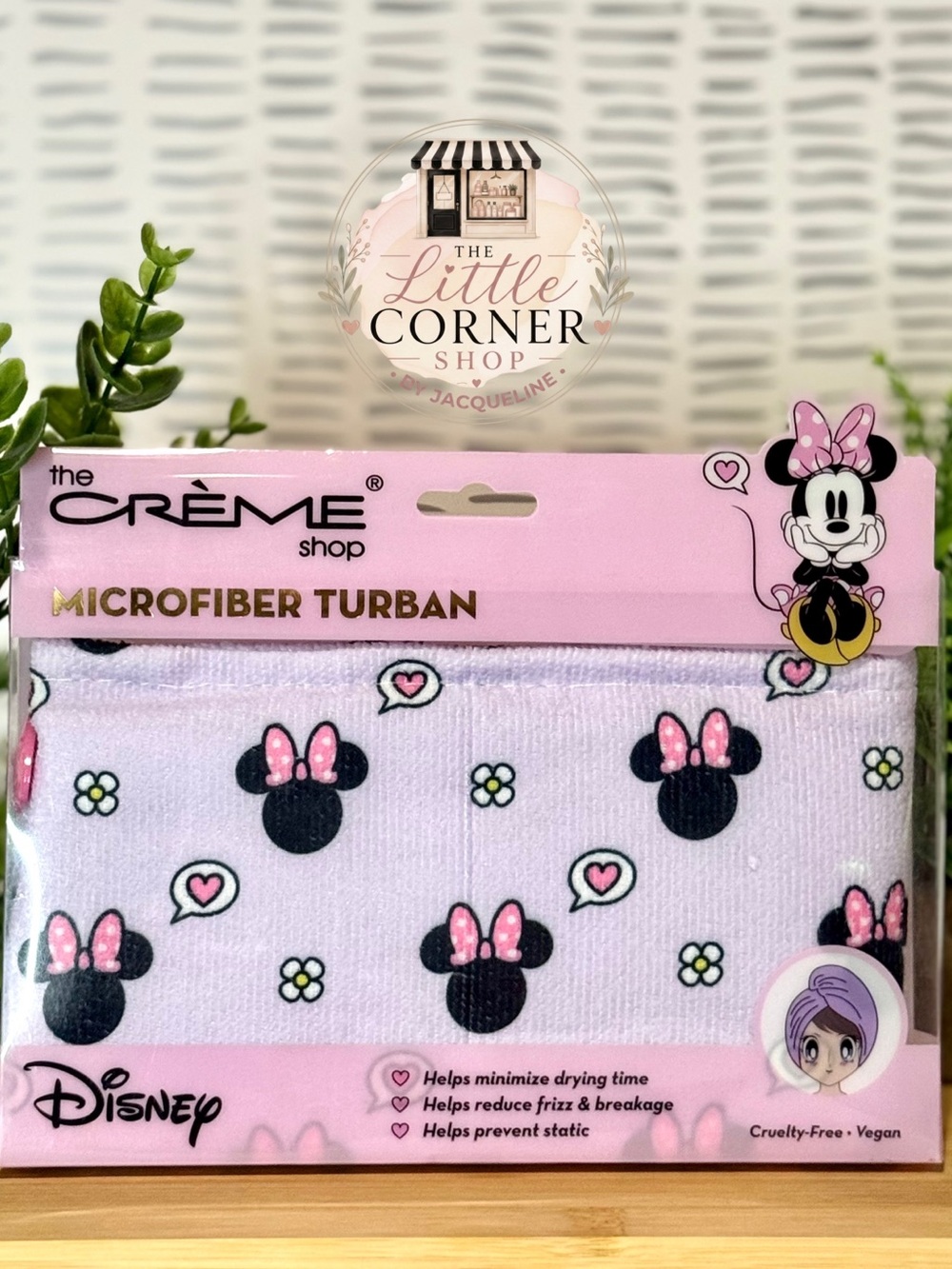 The Crème Shop Pink Disney Minnie Mouse Microfiber Turban for Kids